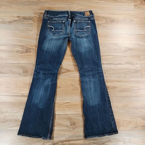 🐞American Eagle Blue Stretch Artist Bootcut Jeans Size 6/28 - Picture 4 of 12